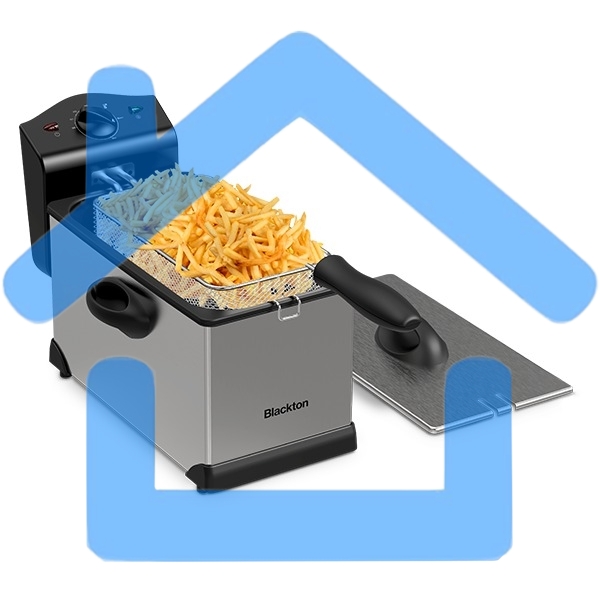 Фритюрница Blackton Bt DF1111 2000Вт, 3л стальной/черный