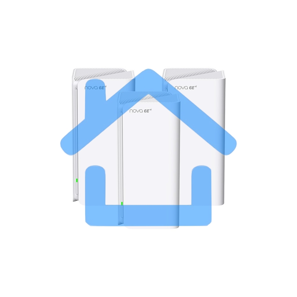 Трехдиапазонная гигабитная Wi-Fi Mesh система Tenda MX21 Pro (3-pack) AXE5700, 2,4/5/6 ГГц, до 5665 Мбит/с, 3x1Гбит/с