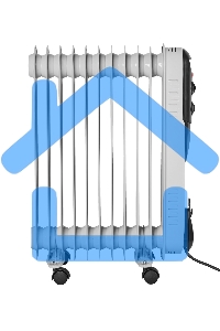 Обогреватель масляный EUROLUX ОМПТ-EU-12Н (12 секций) белый, 2500 Вт, 30 м2, термостат 67/3/20