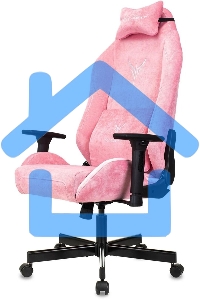 Кресло игровое Knight N1 Fabric розовый Velvet 36 с подголов. крестовина металл