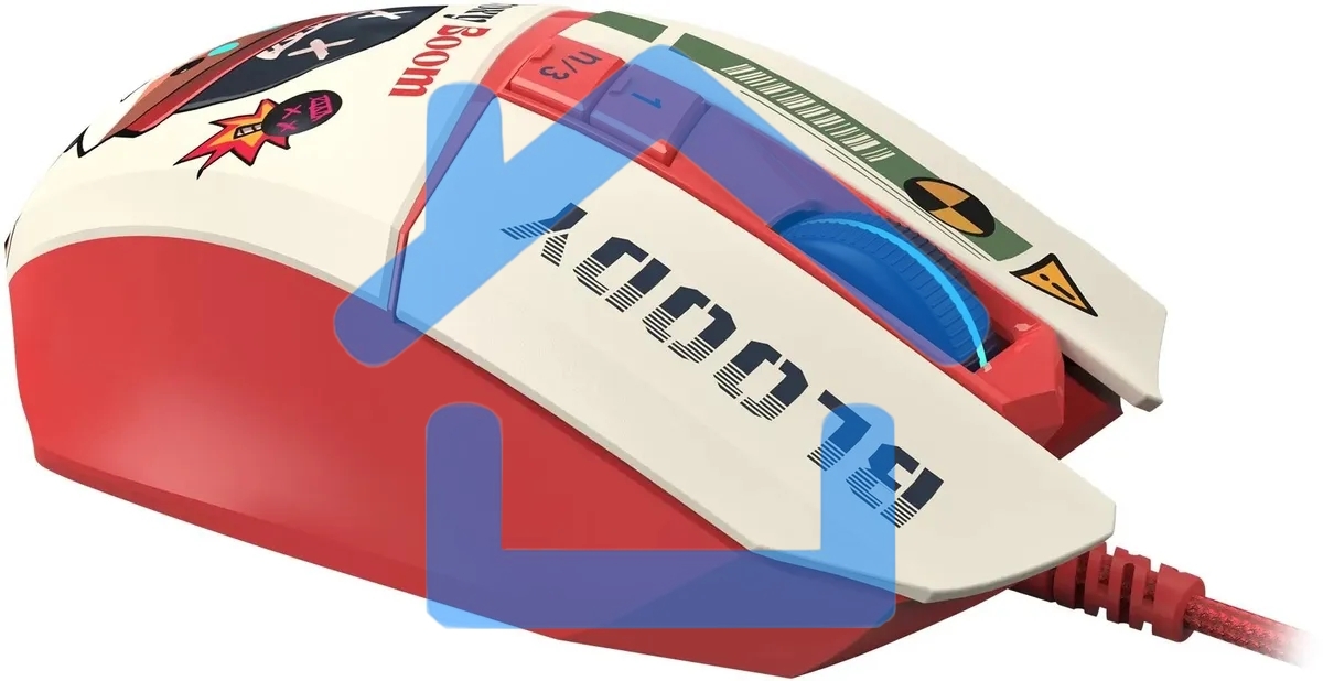 Мышь проводная A4Tech Bloody W63 Max Proxy Boom бежевый/красный, 12000 dpi, USB, кнопки - 9