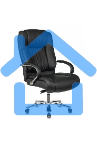 Кресло руководителя Бюрократ T-9925SL/BLACK черный, кожа, крестовина хром