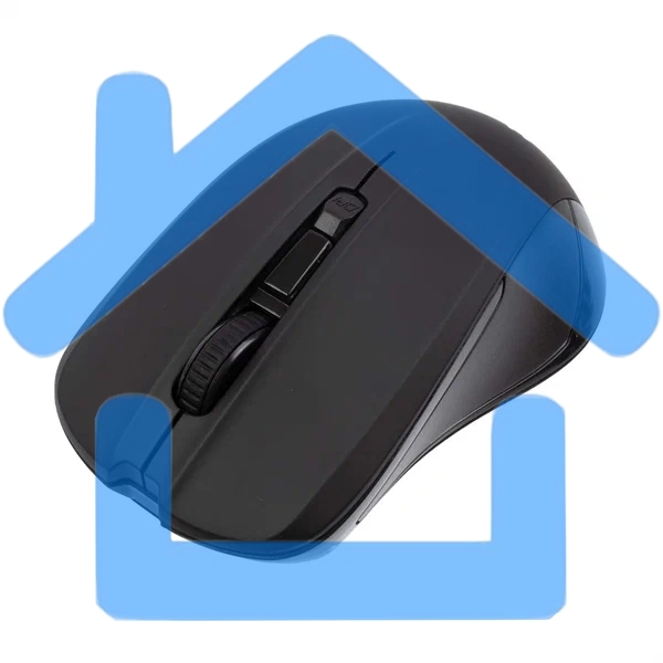 Мышь беспроводная HIPER HOMW-101-BT черный, 1600 dpi, радиоканал, USB, кнопки - 4