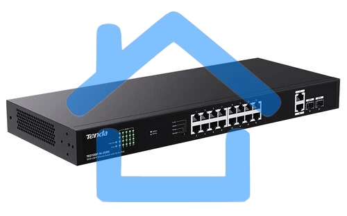 Коммутатор неуправляемый Tenda TEG1120P-16-250W PoE, 18 портов, 18x1 Гбит/с, PoE 16х30 Вт (до 250Вт), SFP 2x1 Гбит/с