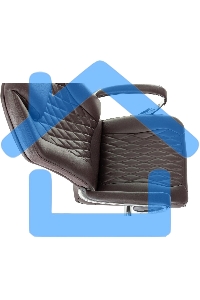 Кресло руководителя Бюрократ _AURA/BROWN коричневый, кожа, крестовина алюминий