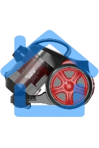 Пылесос Blackton Bt VC1802B серый/красный, 350 Вт, сухая уборка, пылесборник контейнер 2 л