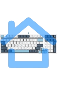 Клавиатура проводная A4Tech Fstyler FS300 (FS300 PANDA SNOWBOARDING), USB, белый/синий