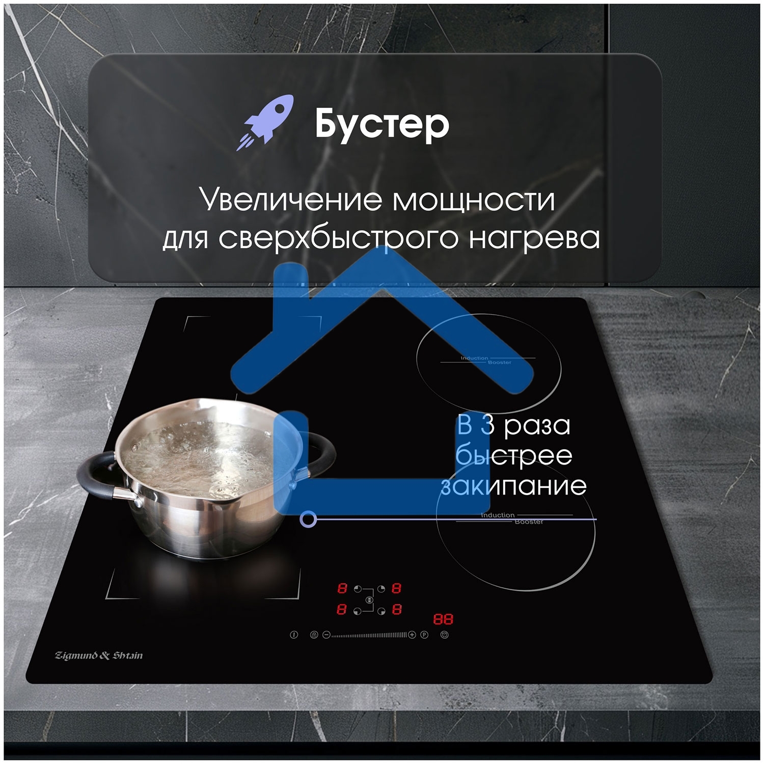 Индукционная варочная панель Zigmund & Shtain CI 46.6 B независимая, черный