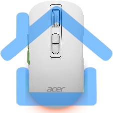 Мышь беспроводная Acer OMR311 белый, 2400 dpi, радиоканал, Bluetooth, USB, кнопки - 7