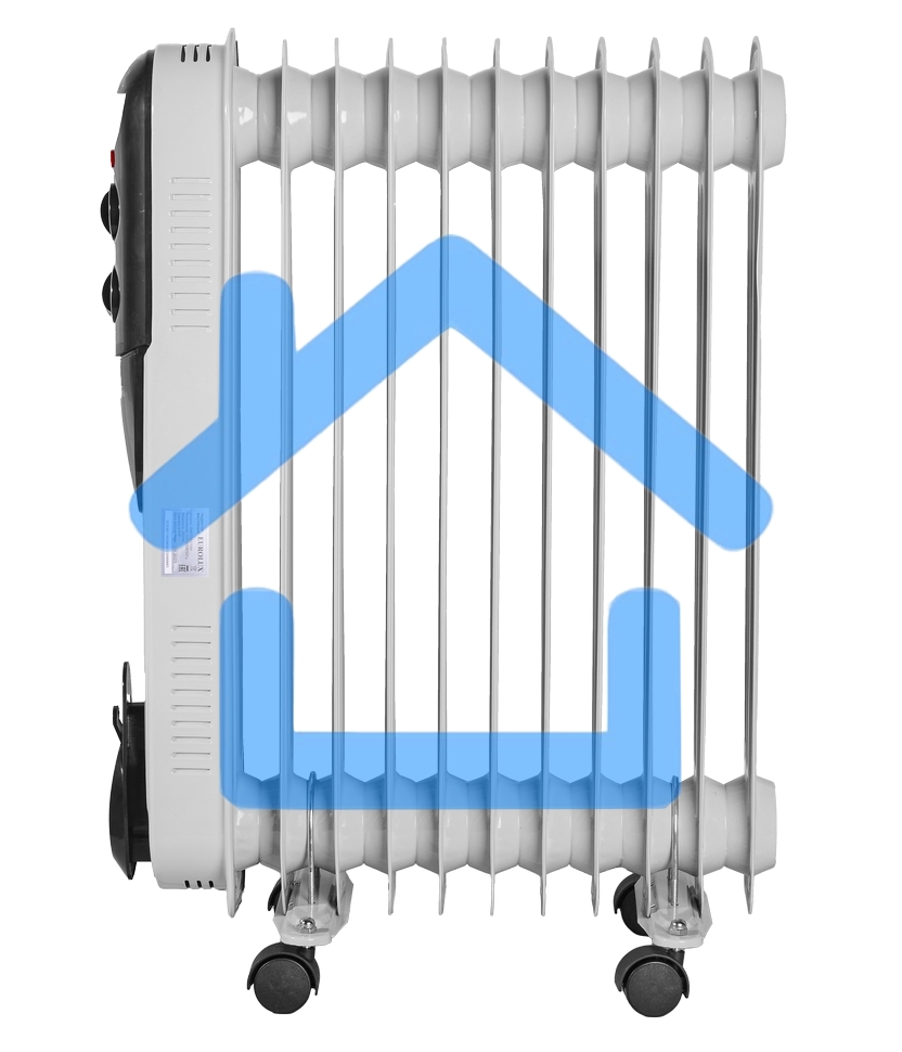 Обогреватель масляный EUROLUX ОМПТ-EU-12Н (12 секций) белый, 2500 Вт, 30 м2, термостат 67/3/20