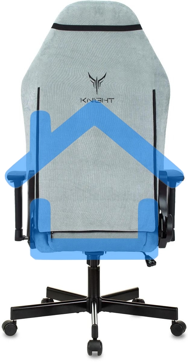 Кресло игровое Бюрократ Knight N1 Fabric серо-голубой Light-28 с подголов. крестовина металл