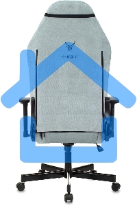 Кресло игровое Бюрократ Knight N1 Fabric серо-голубой Light-28 с подголов. крестовина металл
