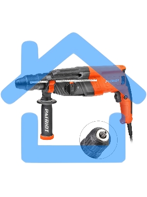 Перфоратор PATRIOT RH 243Q, SDS+, мощность 770 Вт, 2.6 Дж, 3 режима работы, быстросменный патрон QCC, макс.диаметр 24мм, глубиномер, кейс