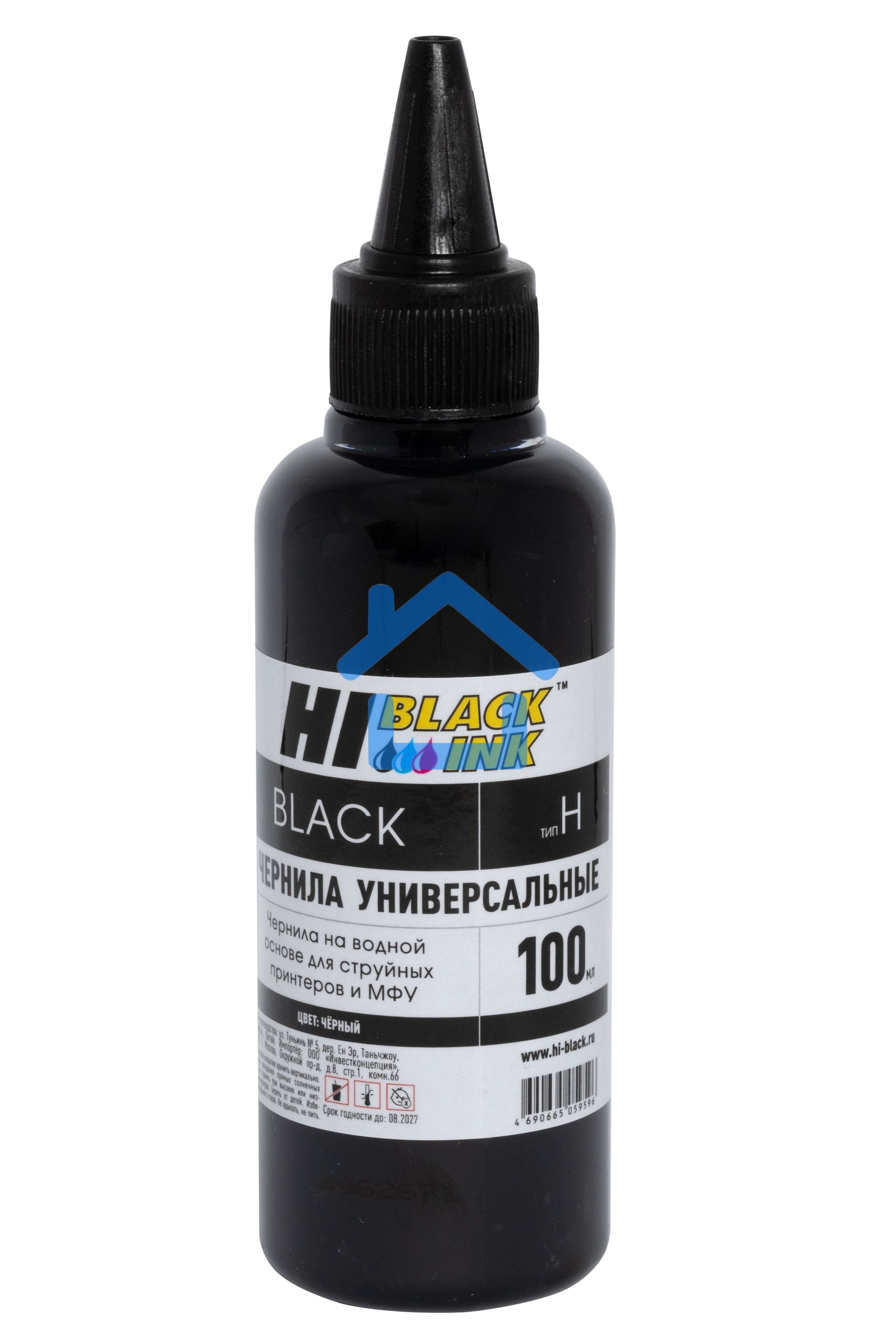 Чернила Hi-Black Универсальные для HP (Тип H-V1), Bk, 0,1 л.