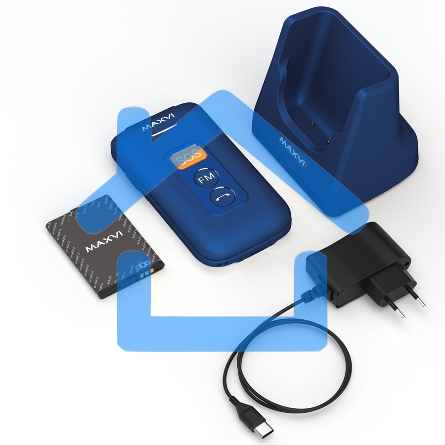 Мобильный телефон Maxvi E5 up синий