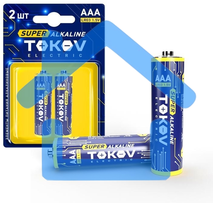 Элемент питания алкалиновый LR3/AAA (блист.2шт) TOKOV ELECTRIC TKE-ALS-LR3/B2