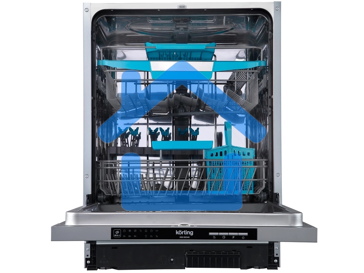 Встраиваемая посудомоечная машина Korting KDI 60340, серый, 59.8 см, 14 компл., 49 дБ, класс A++