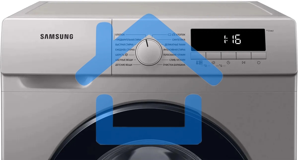 Стиральная машина Samsung WW80T3040BS/LP серебристый, загрузка фронтальная 8 кг, 1400 об/мин, класс: A