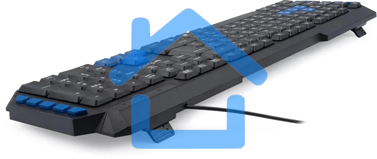 Клавиатура Oklick 750G FROST WAR проводная, USB, черный/синий