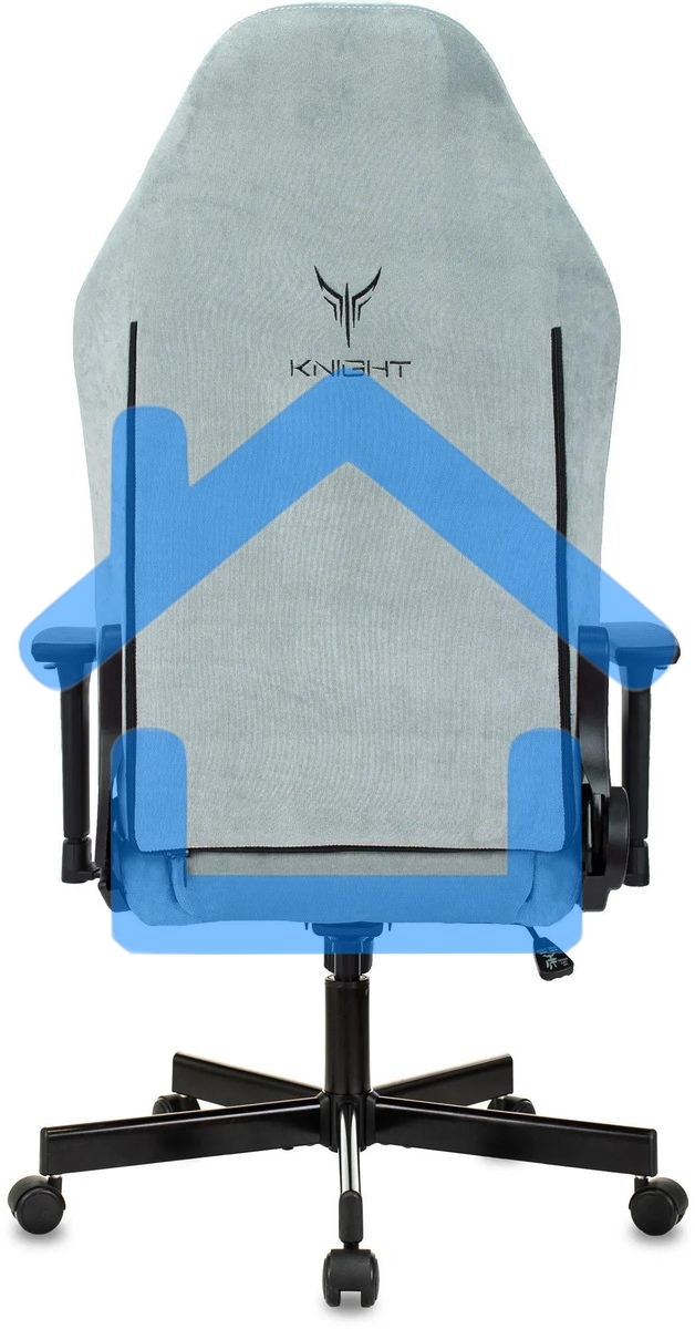 Кресло игровое Бюрократ Knight N1 Fabric серо-голубой Light-28 с подголов. крестовина металл
