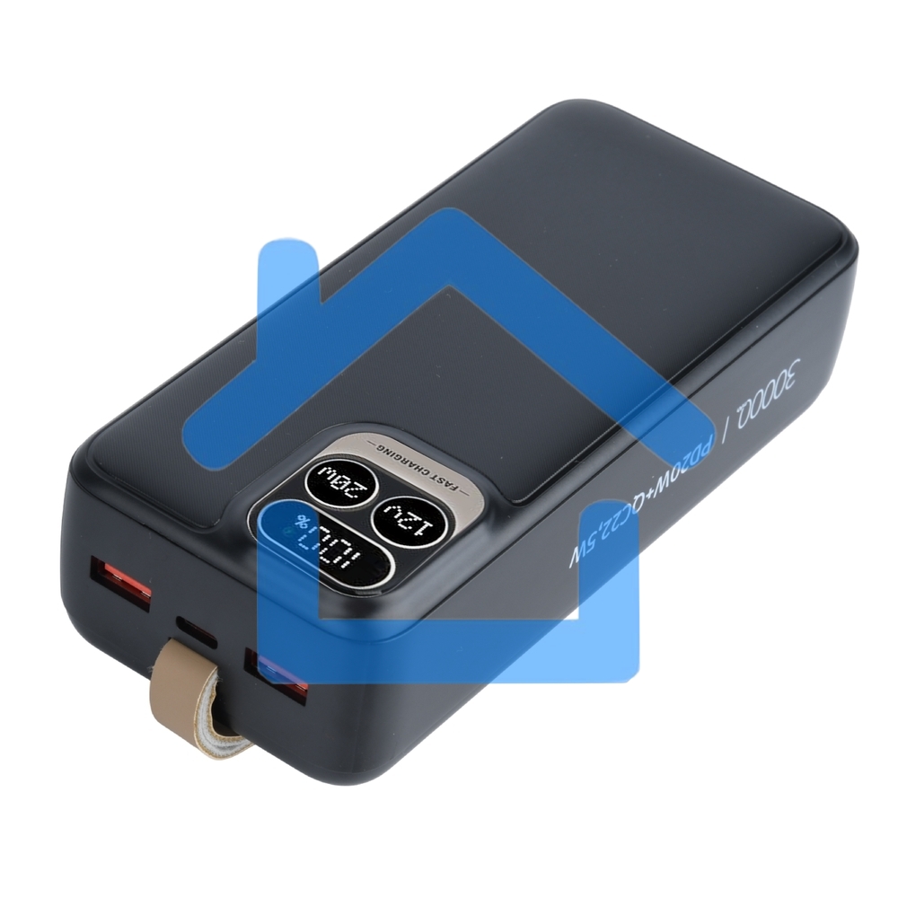 Портативный аккумулятор Perfeo Powerbank Atomic Age 30000 mAh/LED дисплей/PD + QC 3.0/Type-C/2 USB/Выход: 5A, max 22.5WBlack (PF_E1478)