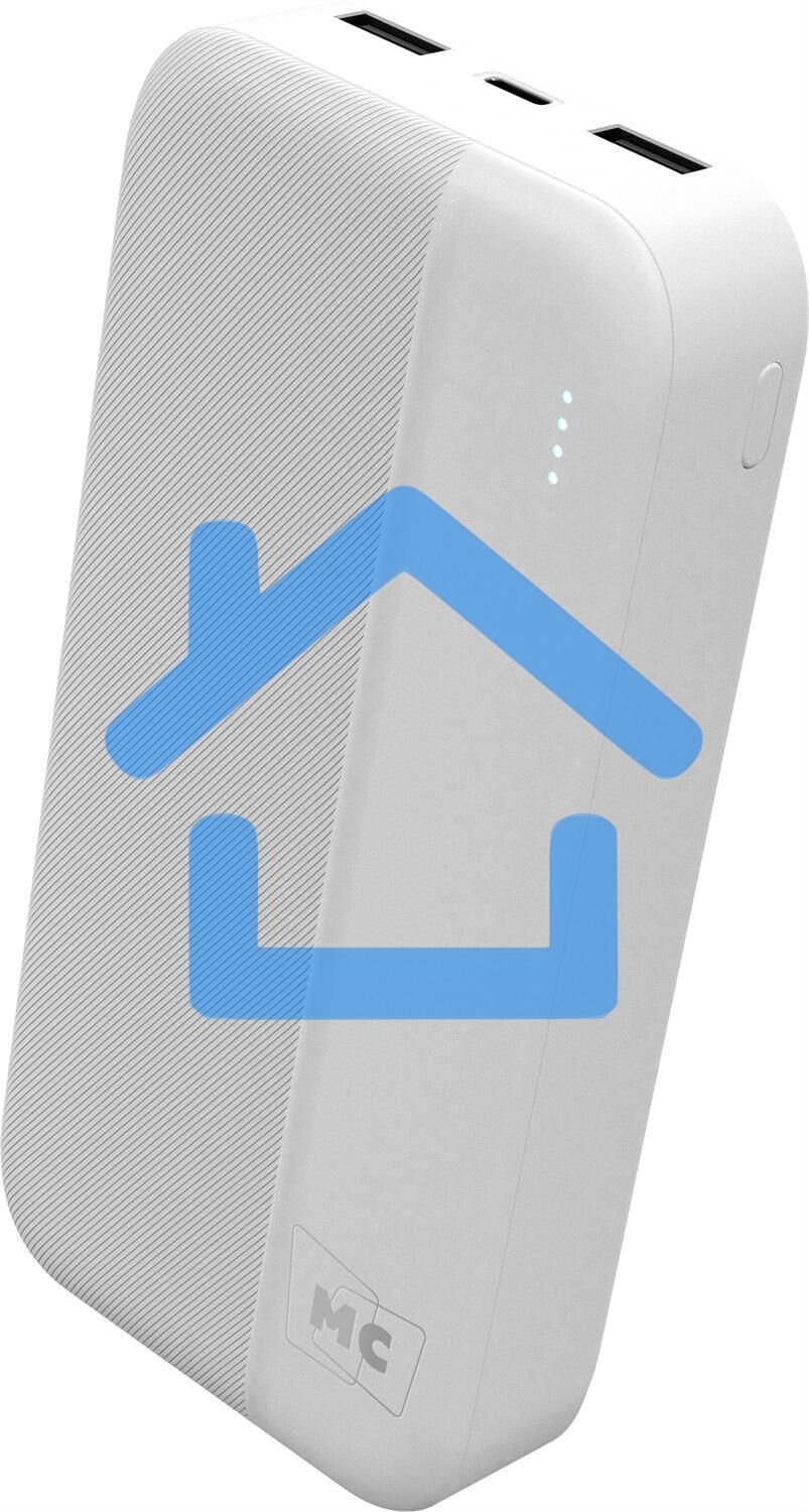 Портативный аккумулятор MORE CHOICE (4620202552938) PB25-20 20000mAh 2USB+Type-C+1micro USB 2.0A, белый