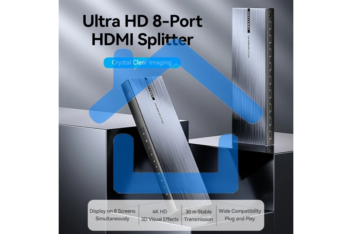 Разветвитель - сплиттер Vention HDMI 19F/8x19F на 8 мониторов