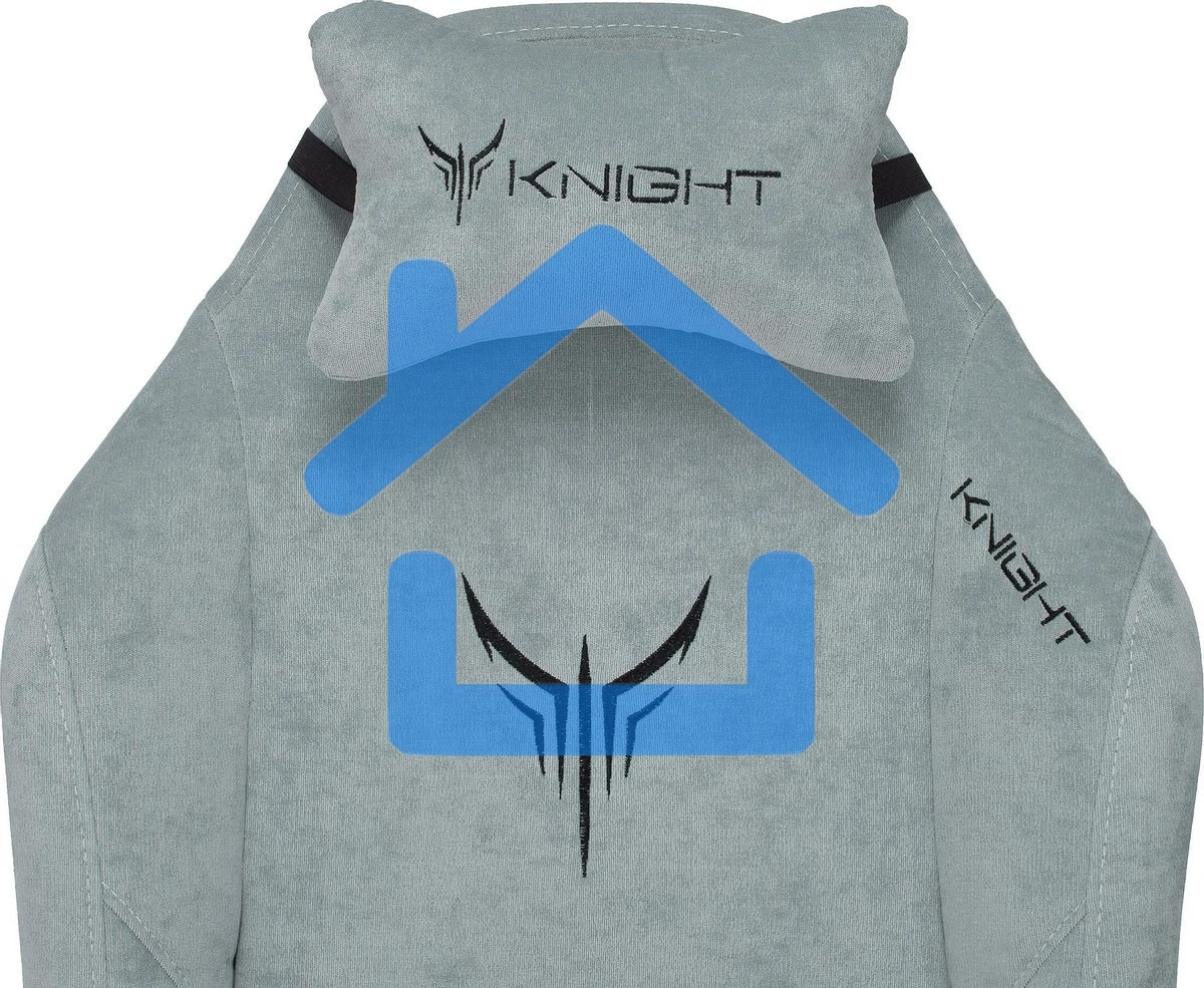 Кресло игровое Бюрократ Knight N1 Fabric серо-голубой Light-28 с подголов. крестовина металл