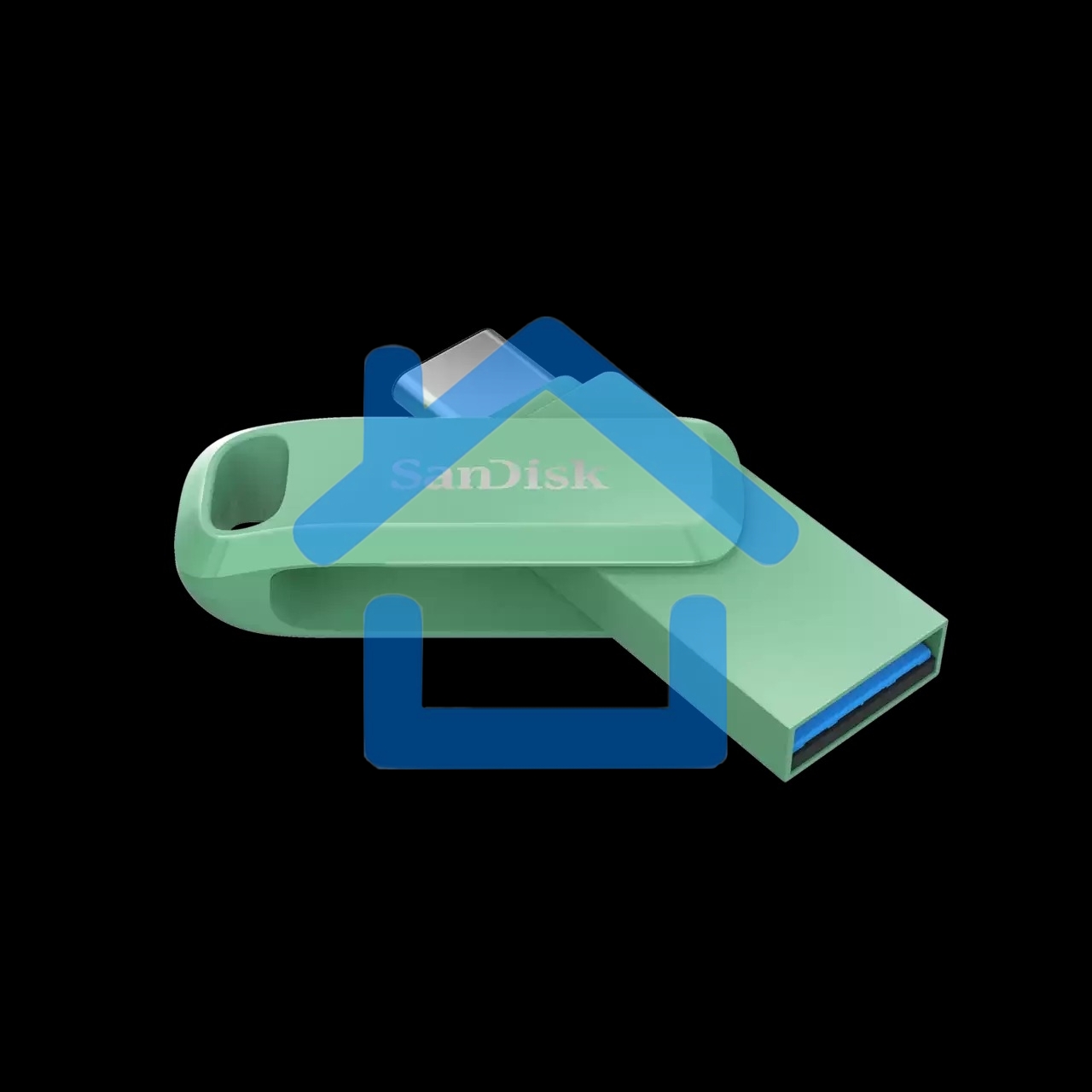 Флешка USB R/W SanDisk SDDDC3 128Gb, USB3.1 Type-C, зеленая