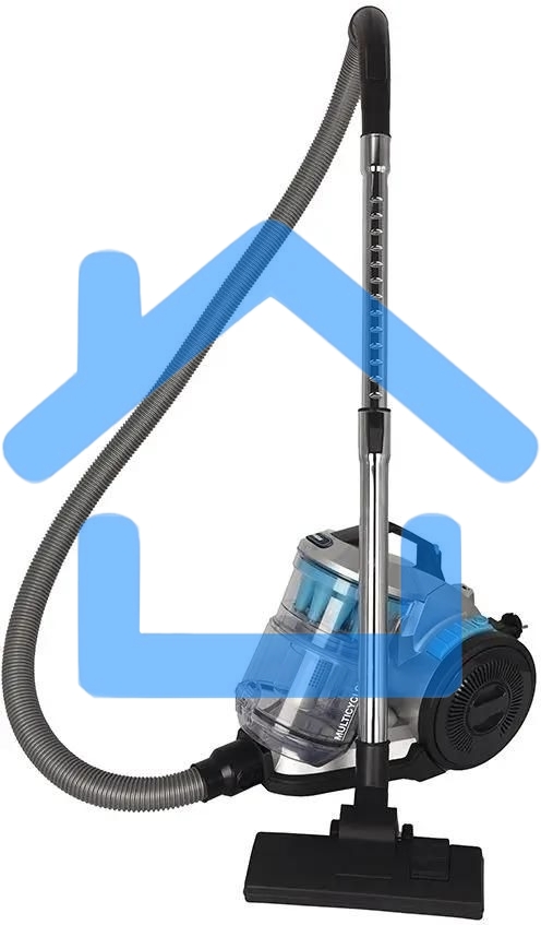 Пылесос Hyundai HYV-C2955 серебристый/синий, 380/2400 Вт, уборка сухая, пылесборник контейнер 3.5 л