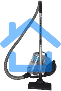 Пылесос Hyundai HYV-C2955 серебристый/синий, 380/2400 Вт, уборка сухая, пылесборник контейнер 3.5 л