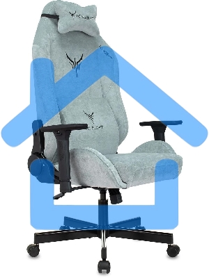 Кресло игровое Бюрократ Knight N1 Fabric серо-голубой Light-28 с подголов. крестовина металл