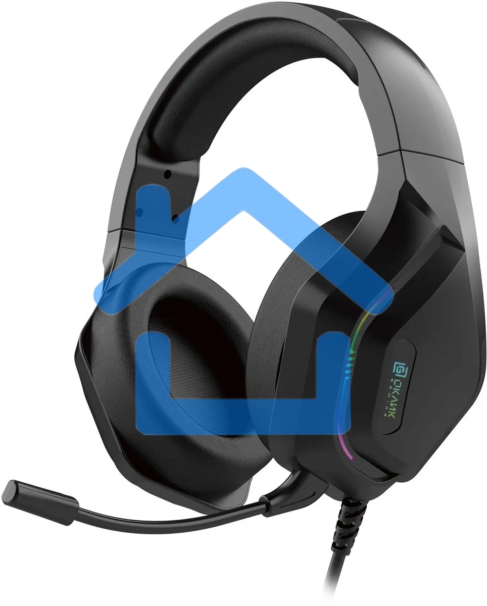Наушники с микрофоном Oklick HS-L600G черный 2.2м мониторные USB оголовье (1939588)
