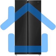 Холодильник Maunfeld MFF177NFBE черный, двухкамерный 263/170л морозилка сбоку, No Frost, Side by Side