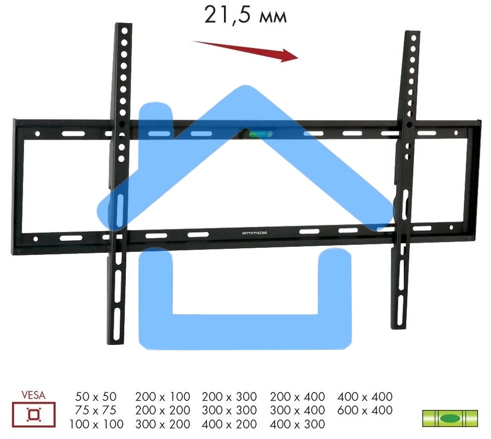 Кронштейн Arm media STEEL-1 new черный, настенный, 32