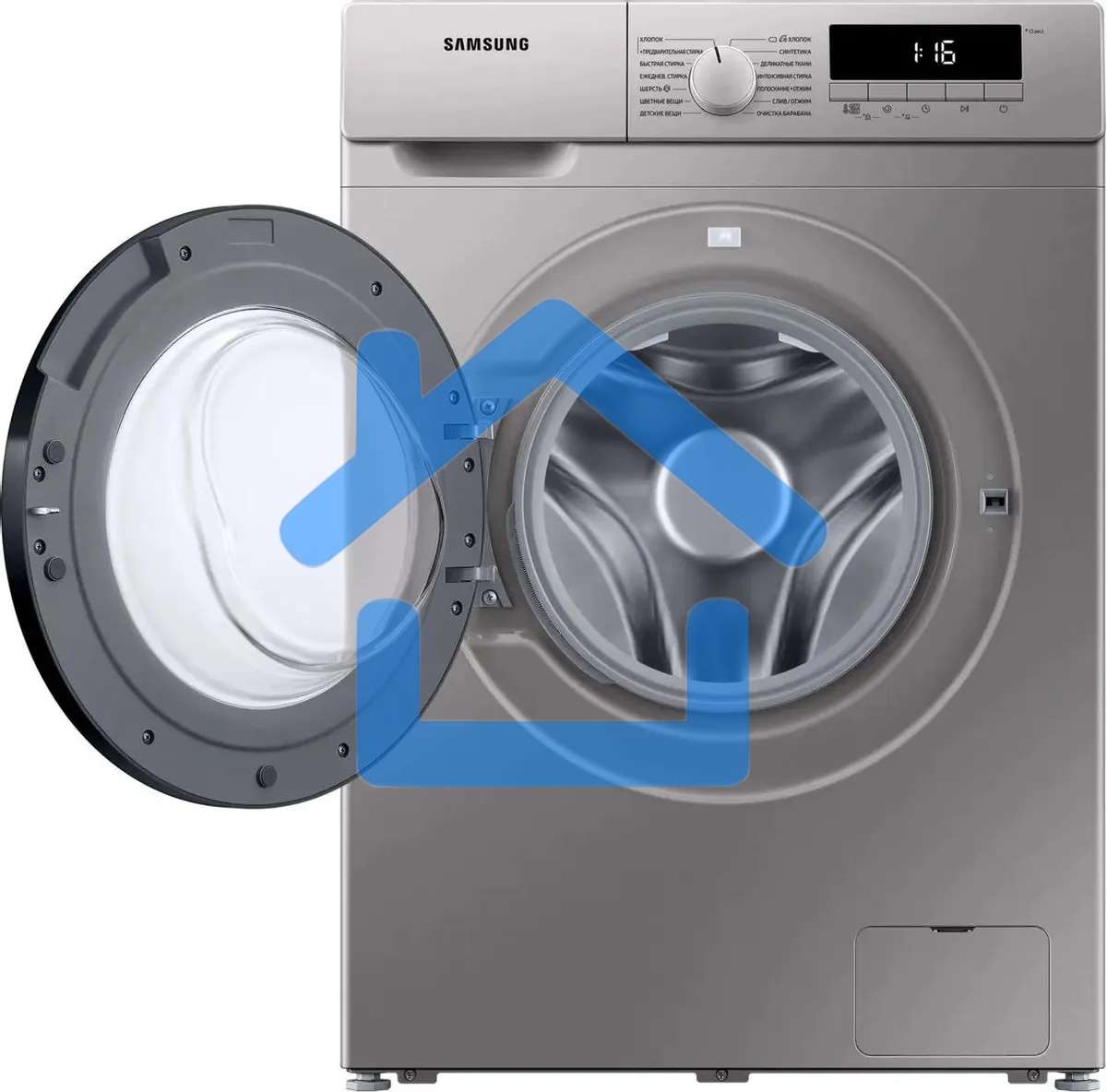 Стиральная машина Samsung WW80T3040BS/LP серебристый, загрузка фронтальная 8 кг, 1400 об/мин, класс: A