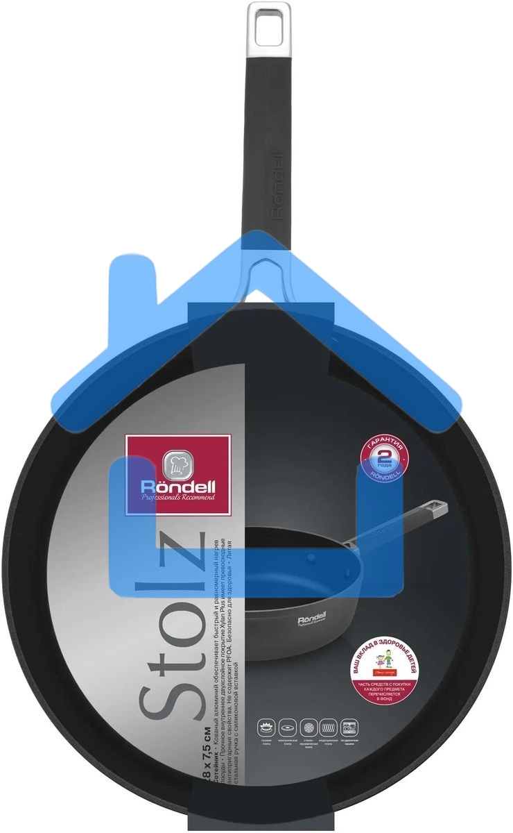 Сотейник Rondell Stolz RDA-1770, 28см, без крышки, серый