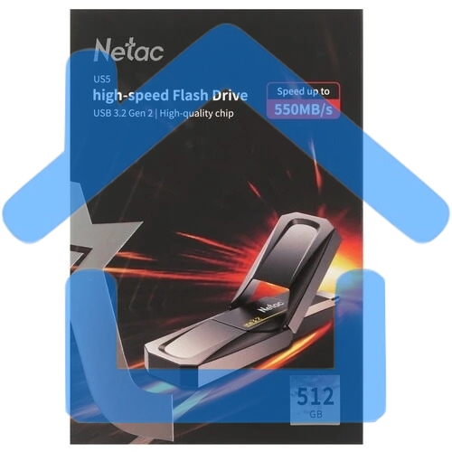 Флешка USB Netac US5 NT03US5C-512G-32TA 512 Gb USB 3.2+TypeC Solid State Flash, up to 550MB/500Mb/s