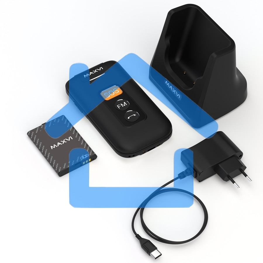 Мобильный телефон Maxvi E5 up черный