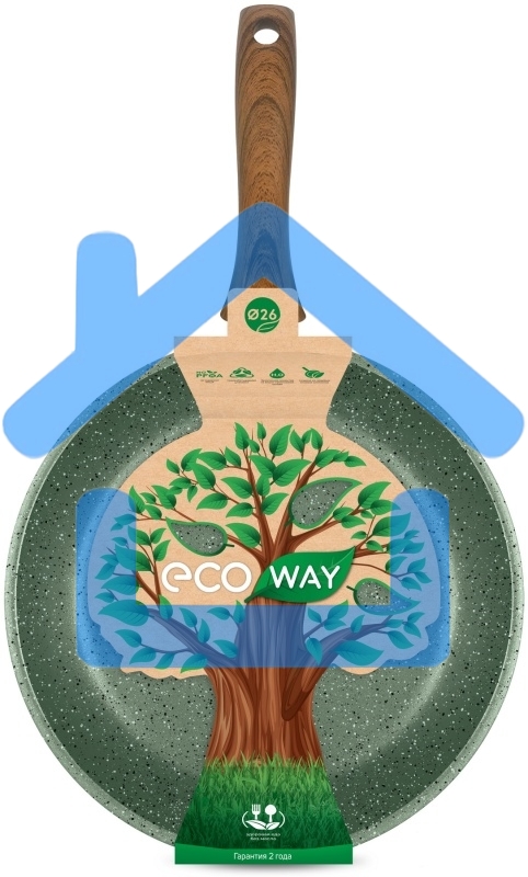 Сковорода НМП ECO WAY EW126, 26 см зеленый