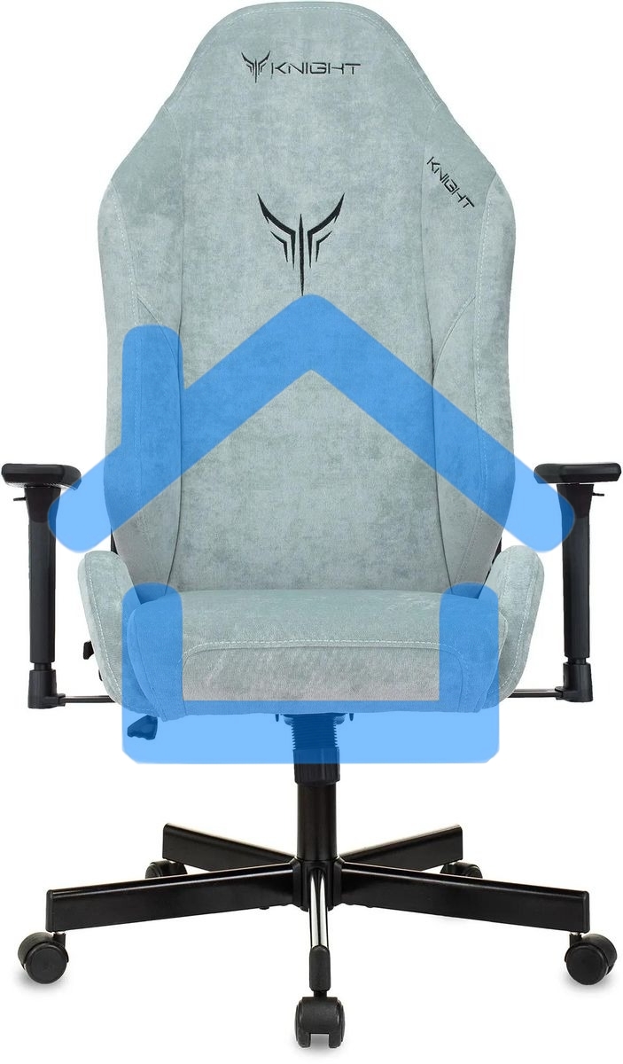 Кресло игровое Бюрократ Knight N1 Fabric серо-голубой Light-28 с подголов. крестовина металл