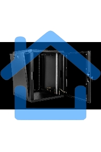 Шкаф коммутационный ЦМО ШРН-15.650-9005 настенный 15U 600x658мм пер.дв.стекл 200кг черный 600мм 180град.