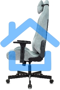 Кресло игровое Бюрократ Knight N1 Fabric серо-голубой Light-28 с подголов. крестовина металл