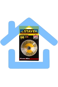 Кордщетка STAYER PROFESSIONAL 35133-100коническая М14 витая латунь/сталь 0.3мм d100мм