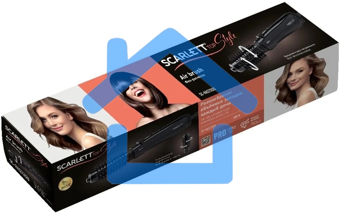 Фен-щетка Scarlett SC-HAS73I20, 800Вт, черный