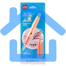 Ручка перьевая Deli Pupal (SF321ORANGE) оранжевый EF, синие чернила, блистер, резиновая манжета стираемая