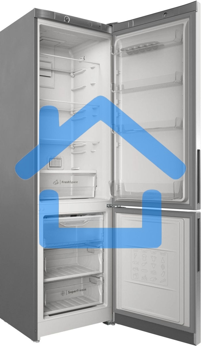 Холодильник Indesit ITS 4200 XB нержавеющая сталь, двухкамерный, 247/78л, морозилка снизу, No Frost