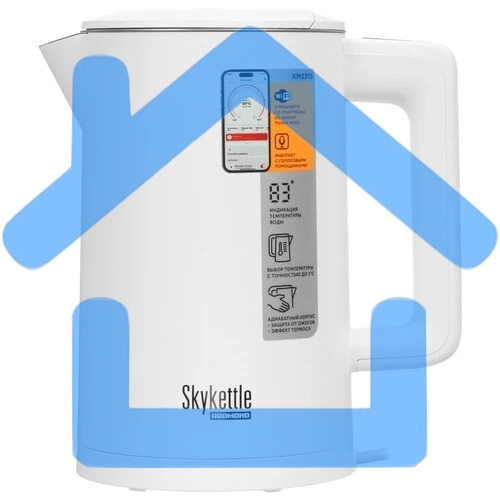 Чайник электрический Redmond SkyKettle KM231S 1.7л, 2200Вт, белый корпус: стекло