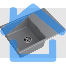 Мойка GranFest Urban 668L темно-серый 1-чаша+крыло 680*490мм, монтаж: врезной, материал: кварц