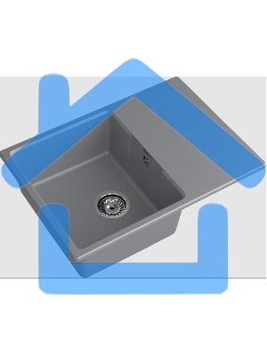 Мойка GranFest Urban 668L темно-серый 1-чаша+крыло 680*490мм, монтаж: врезной, материал: кварц